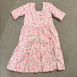 Pink Dress with Easter Bunny Print